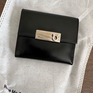 Salvatore Ferragamo Black Leather Wallet